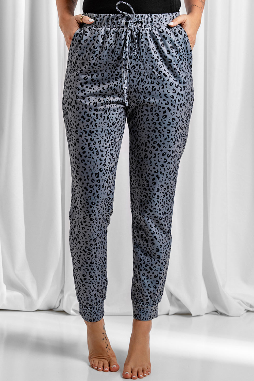 Black Breezy Leopard Joggers