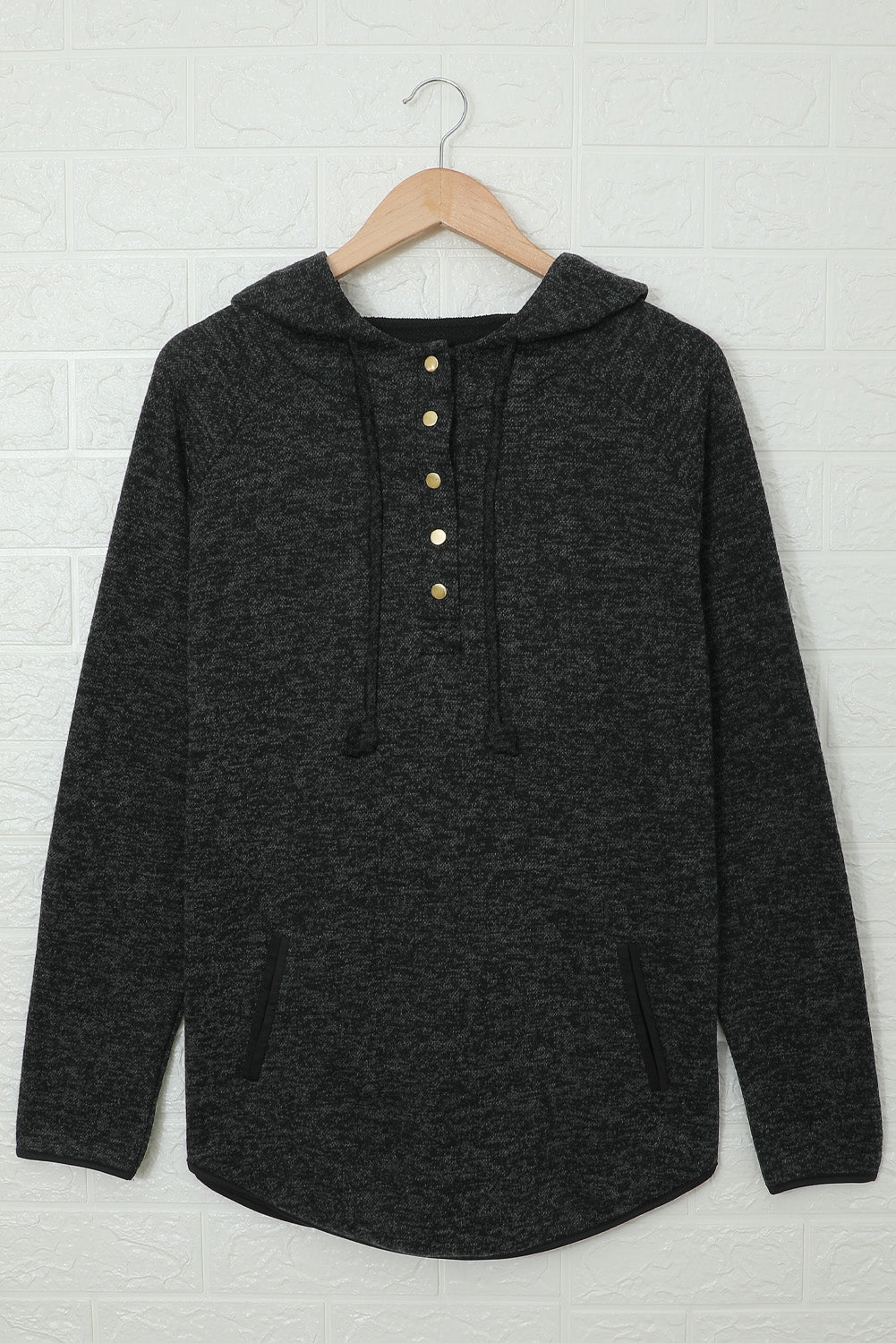 Pocket Design Buttoned Casual Hoodie