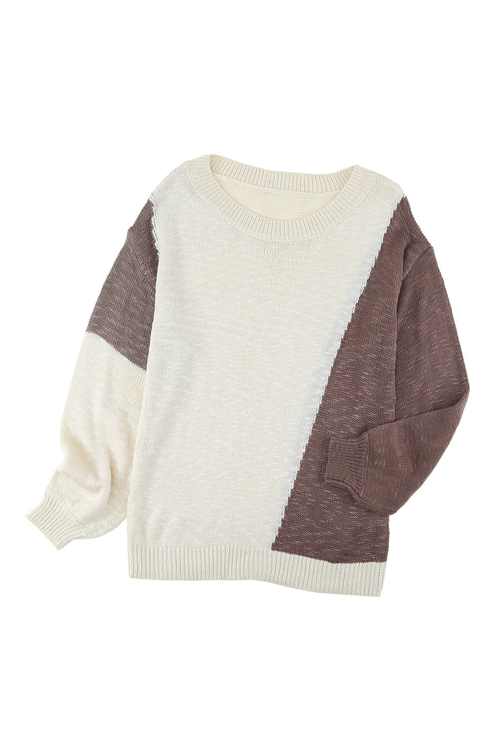 Asymmetric Colorblock Knitted Sweater