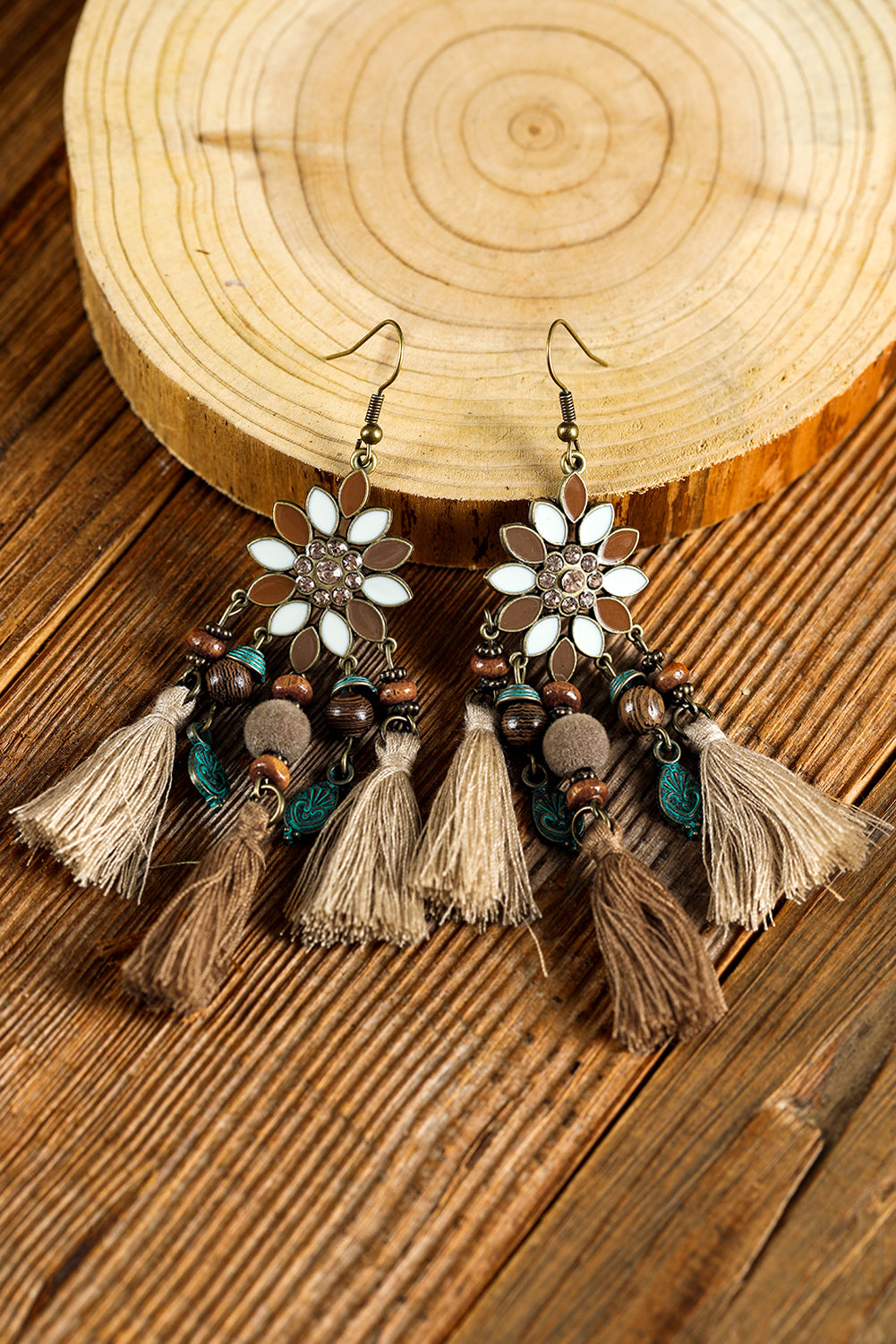 Chestnut Western Tassel Dangle Earrings