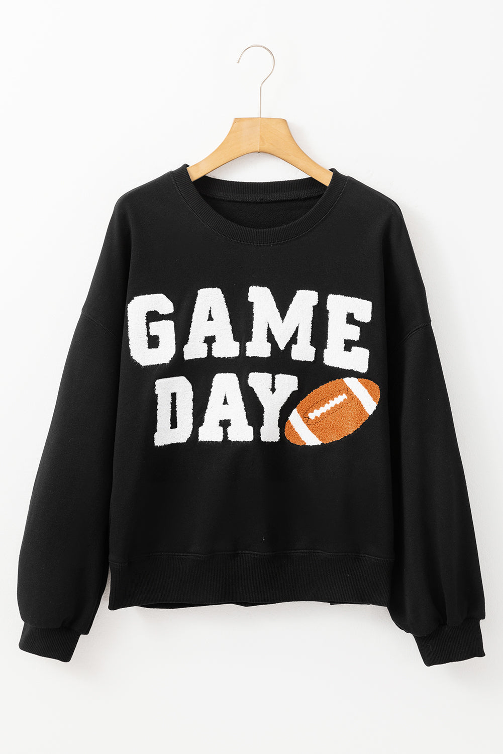 White GAME DAY Graphic Varsity Pullover Sweatshirt