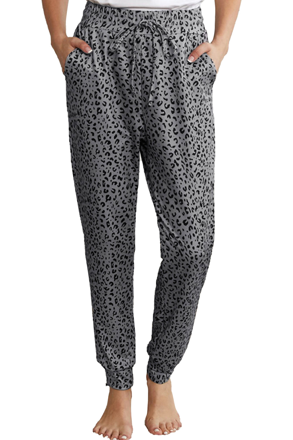 Black Breezy Leopard Joggers