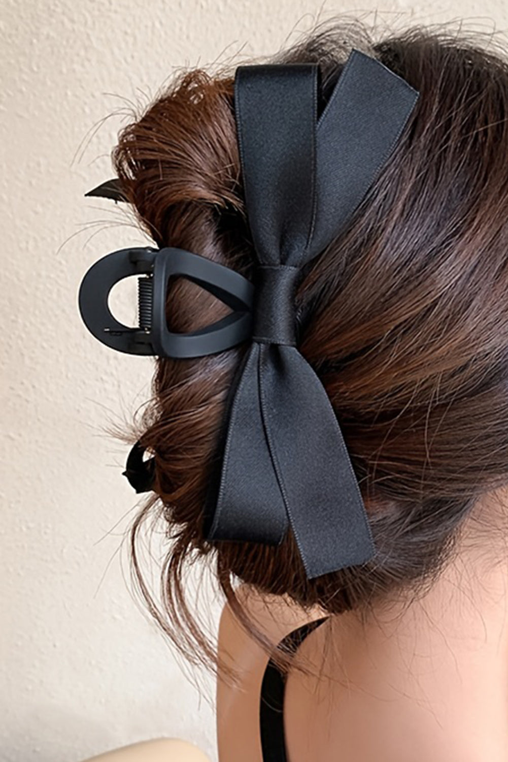 Coffee Bow Decor Large Hair Claw Clip