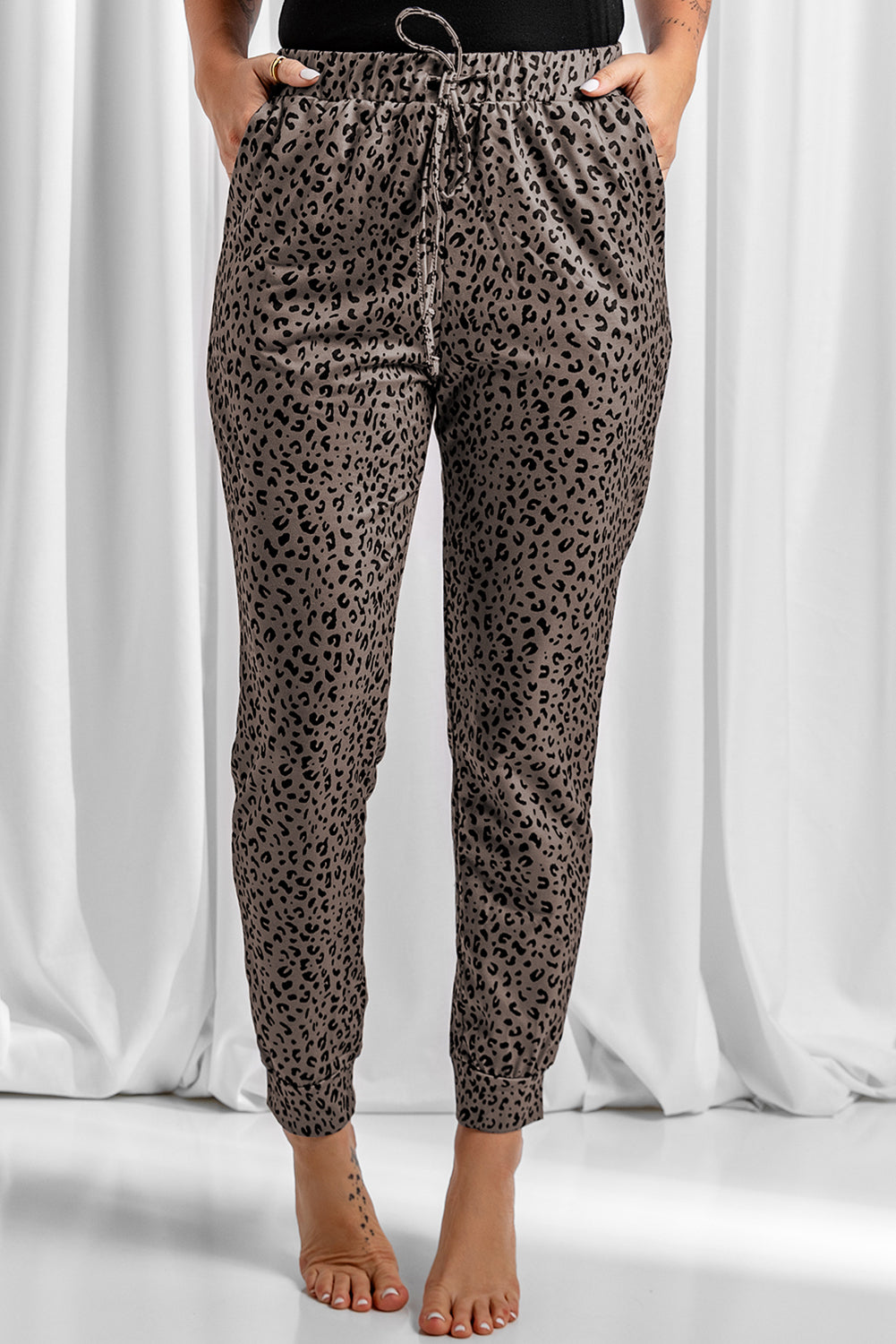 Black Breezy Leopard Joggers