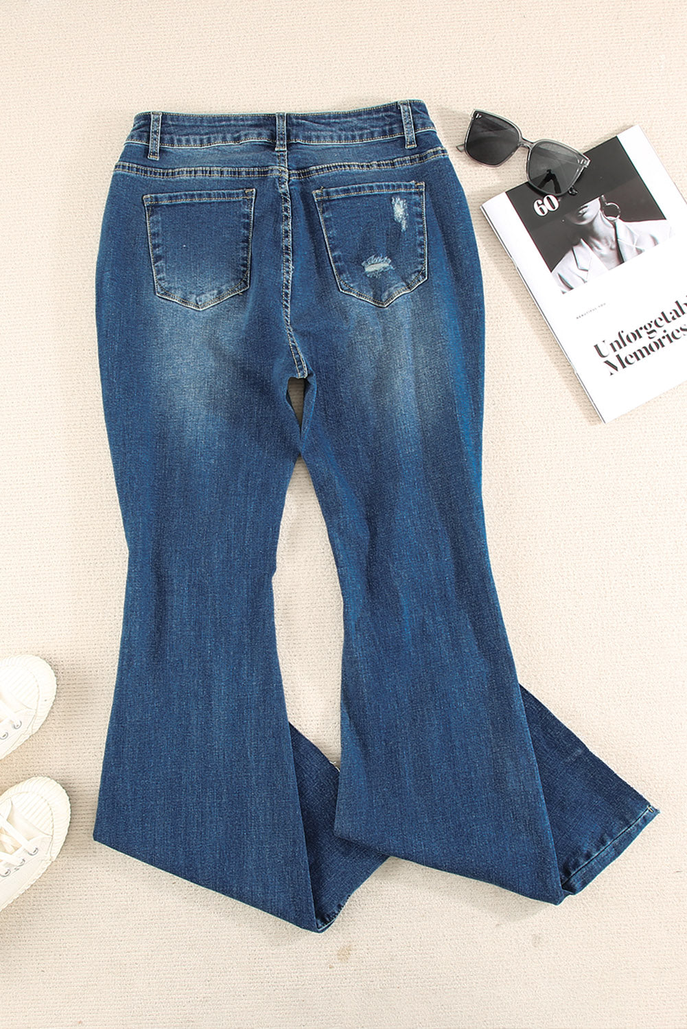 Dark Wash Mid Rise Flare Jeans