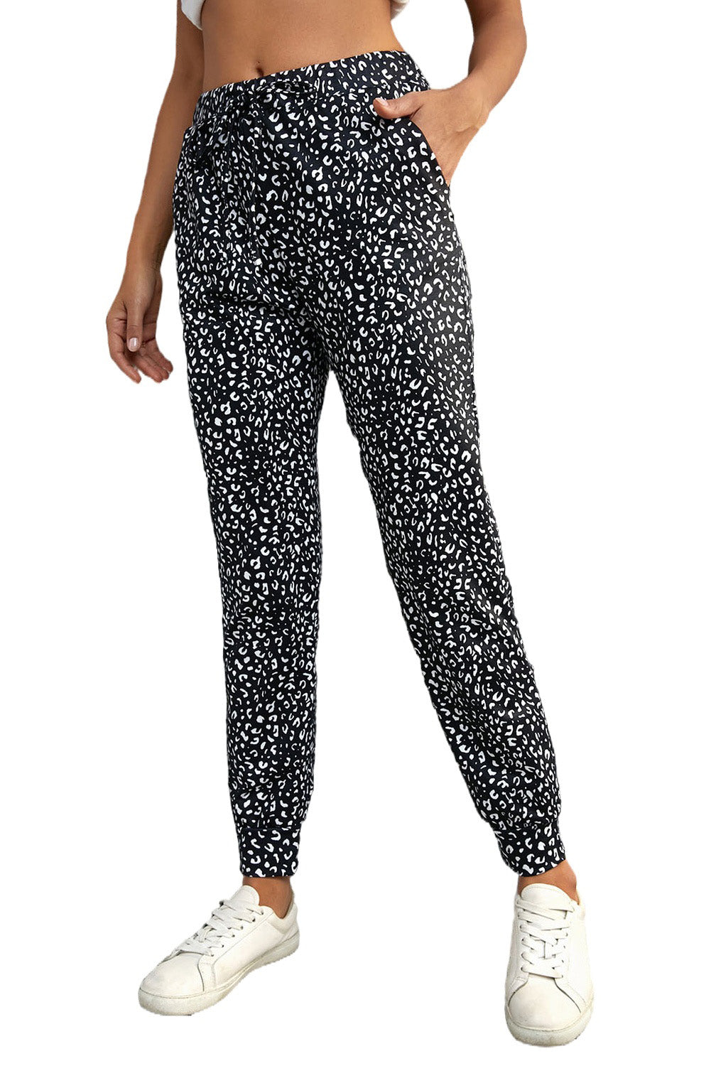 Black Breezy Leopard Joggers