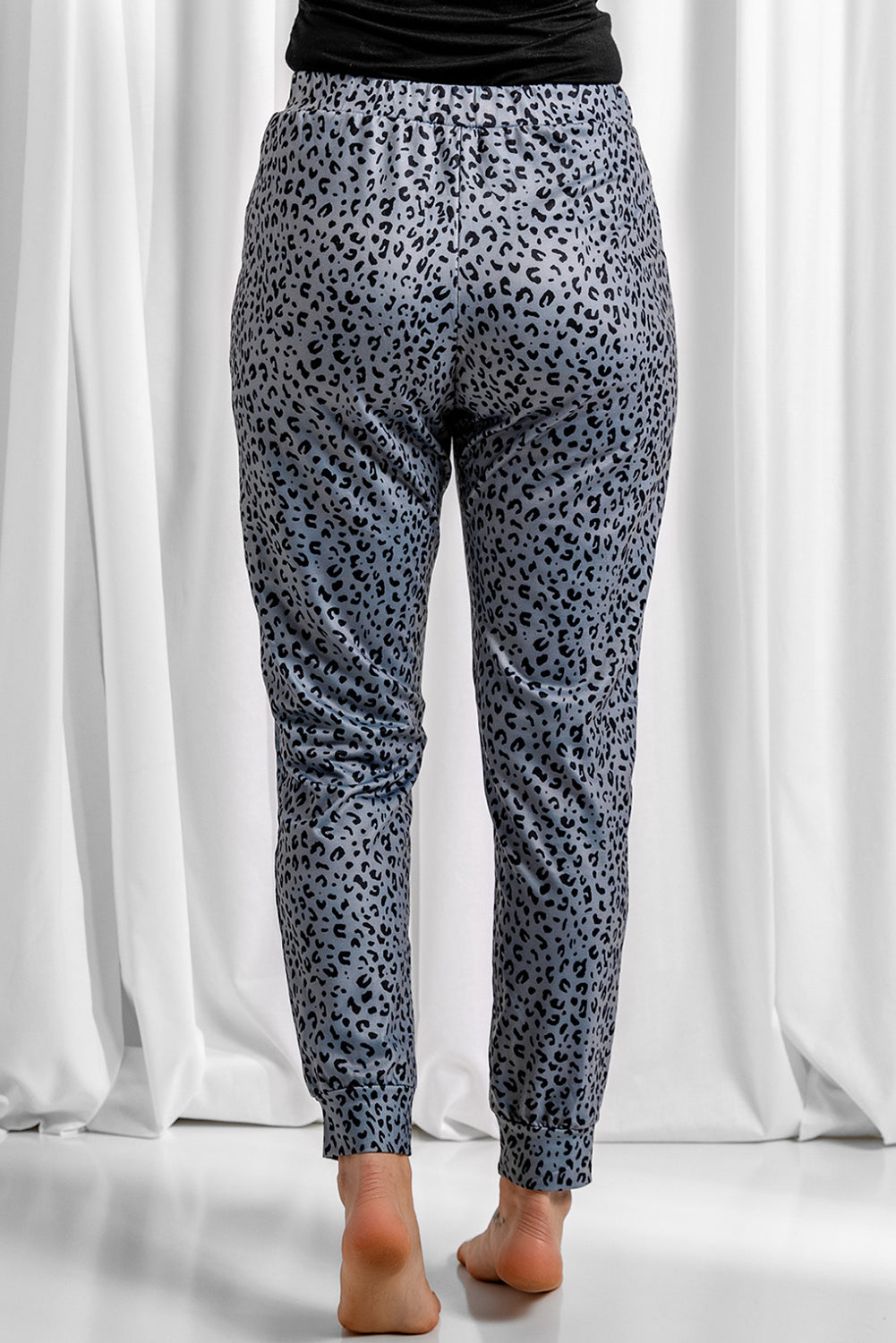 Black Breezy Leopard Joggers