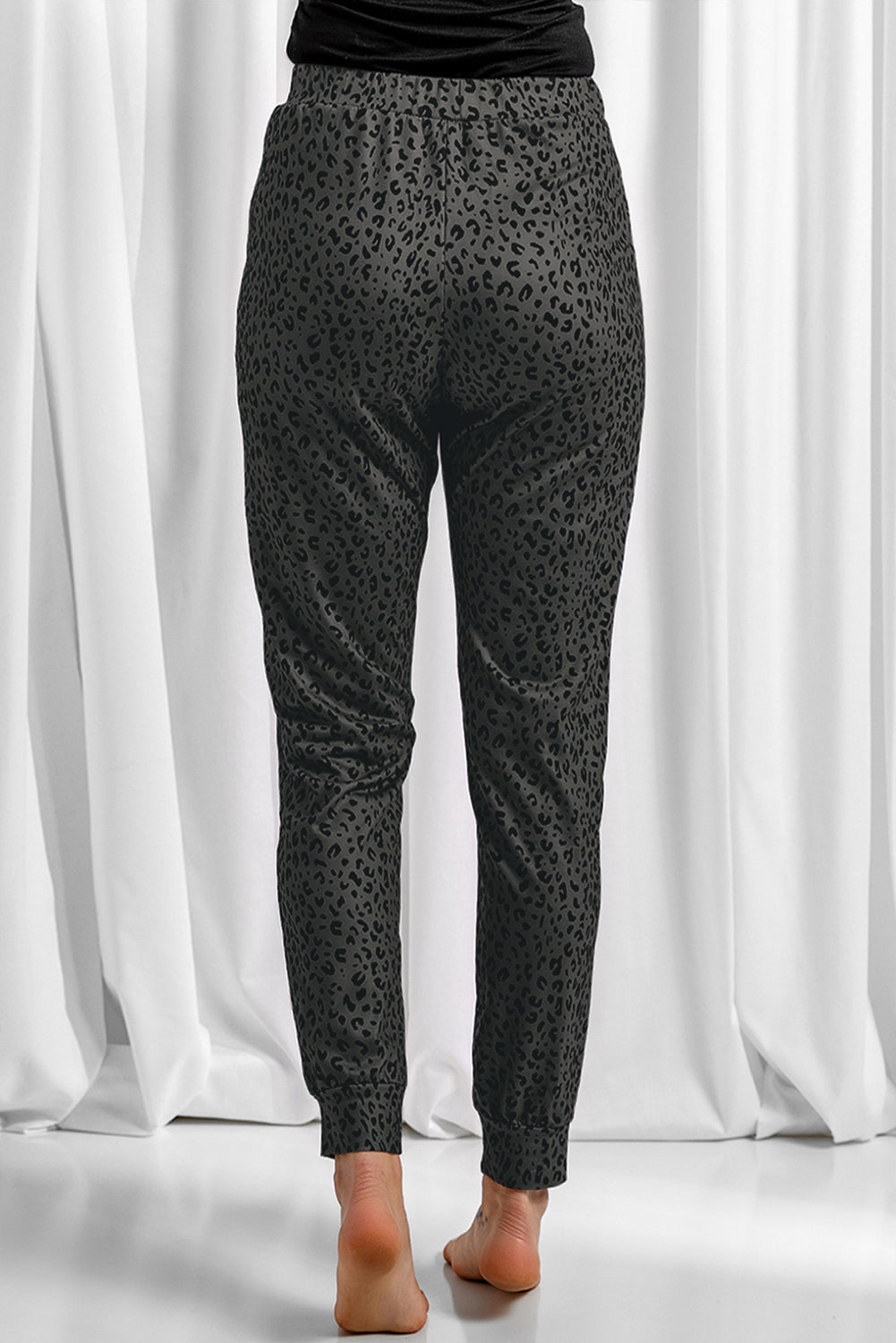 Black Breezy Leopard Joggers