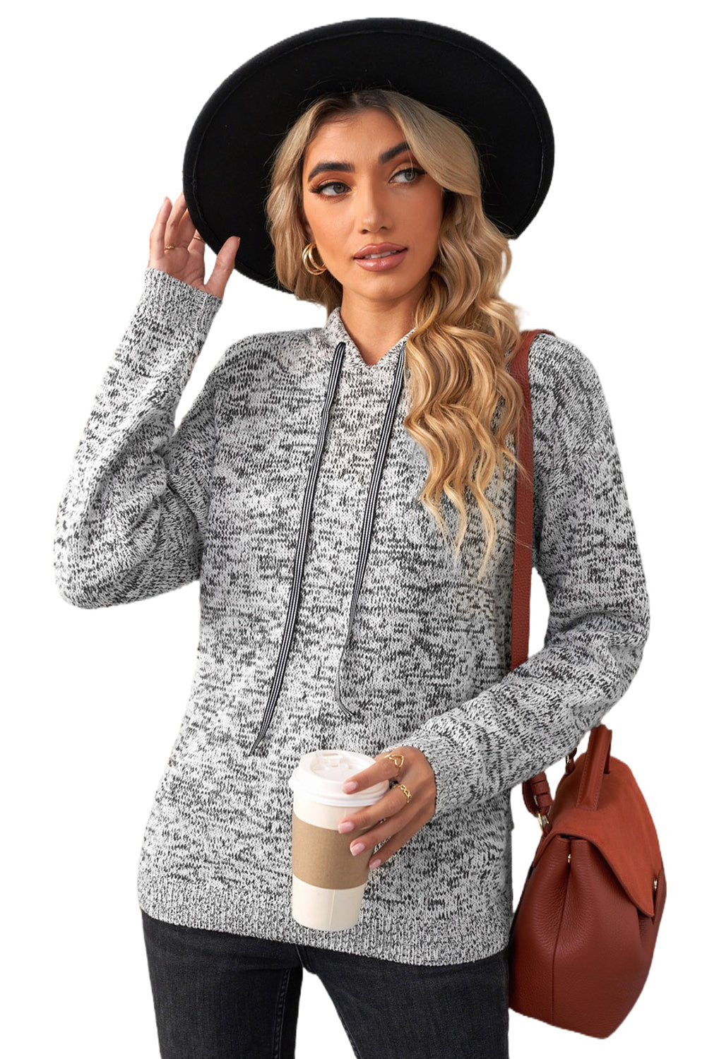 Grey Pullover Hooded Sweater