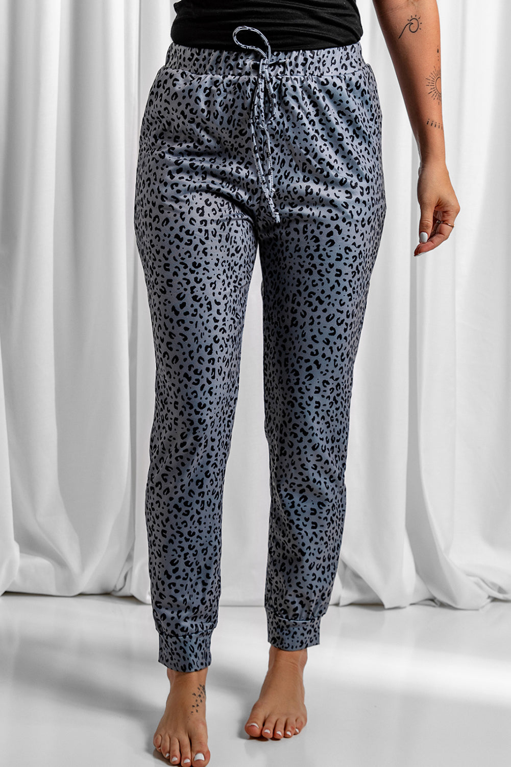 Black Breezy Leopard Joggers